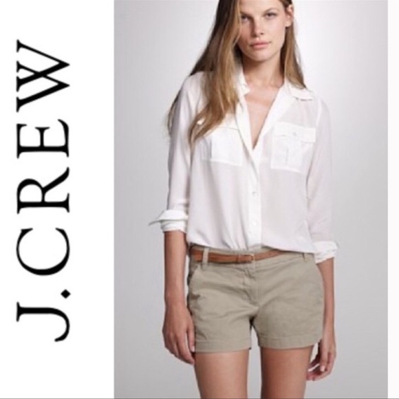 J. Crew Pants - J. Crew Khaki shorts women’s size 12. 100% cotton, Chino broken-in 💛